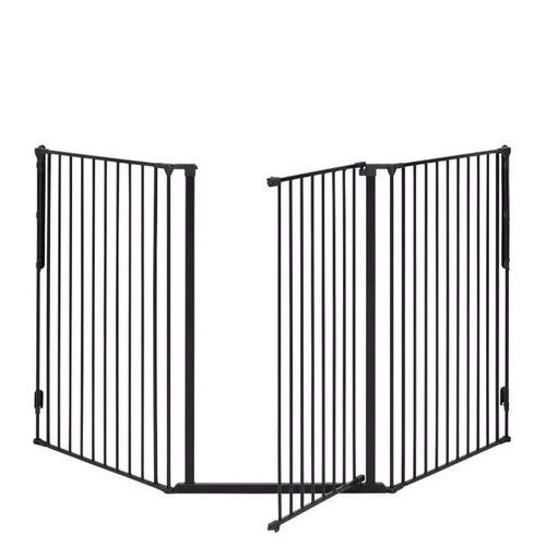 DogSpace - Rocky L – bardzo wysoka, przykręcana bramka dla psa, czarna (90-221cm)