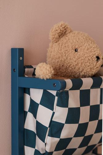 Kid's Concept - Półka ścienna materiałowa w szachownicę circus, check teal