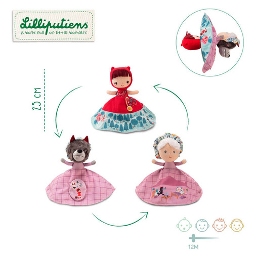 LILLIPUTIENS - Pacynka 3w1 Czerwony kapturek 12m +