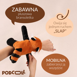HISTOIRE D'OURS - pluszowa bransoletka slap panda ruda Podcoll, pomarańczowy