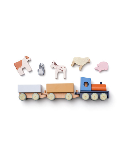 Kid's Concept - Drewniany pociąg - farma - AIDEN