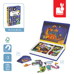 Janod - Magnetyczna układanka Smoki Magnetibook 3-8 lat
