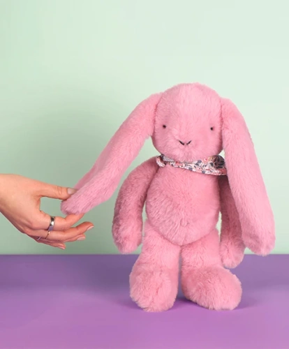 DOUDOU ET COMPAGNIE - pluszowy królik Lapin Fleurette cm, różowy grenadine