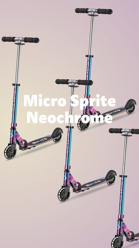 MICRO - hulajnoga dwukołowa dla dzieci od 5 lat Sprite LED, neochrome