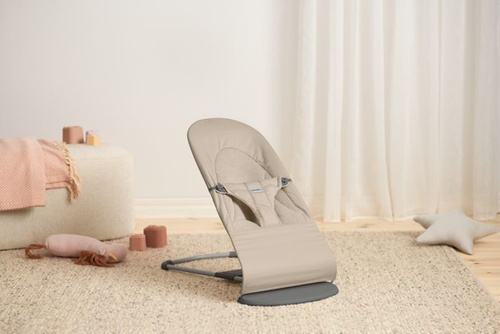 BABYBJORN - leżaczek BLISS WOVEN/JERSEY Tri Fabric, Piaskowoszary