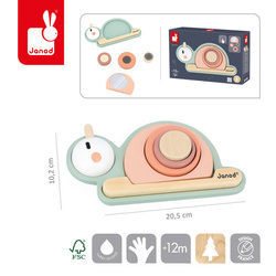 Janod - Drewniana układanka sensoryczna Ślimak Sweet Cocoon 12 m +