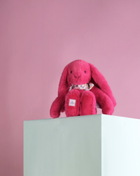 DOUDOU ET COMPAGNIE - pluszowy królik Lapin Fleurette, 25 cm, fuksja