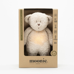 MOONIE 2.0 - szumiący miś organic z lampką, sand
