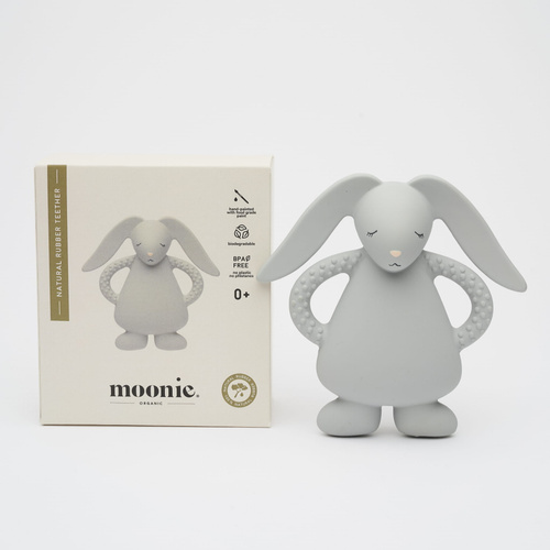 MOONIE - gryzak z naturalnego kauczuku królik, silver