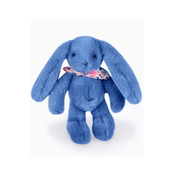 DOUDOU ET COMPAGNIE - pluszowy królik Lapin Fleurette, 25 cm, niebieski