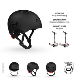 SCOOTANDRIDE - Kask S-M dla dzieci 3+, Black