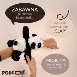 HISTOIRE D'OURS - pluszowa bransoletka slap panda Podcoll, biały