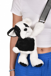 DOUDOU ET COMPAGNIE - pluszowa torba na ramię pies, czarno-biały