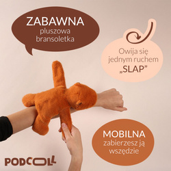 HISTOIRE D'OURS - pluszowa bransoletka slap kapibara Podcoll, rudy brązowy