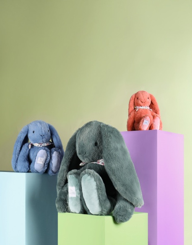 DOUDOU ET COMPAGNIE - pluszowy królik Lapin Fleurette, 25 cm, terakota