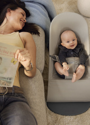 BABYBJORN - leżaczek BLISS WOVEN/JERSEY Tri Fabric, Piaskowoszary