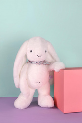 DOUDOU ET COMPAGNIE - pluszowy królik Lapin Fleurette, 50 cm, biały