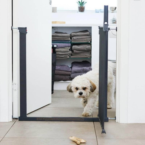 DogSpace - Lassie – rozporowa bramka dla psa, czarna (73.5-79.6cm)