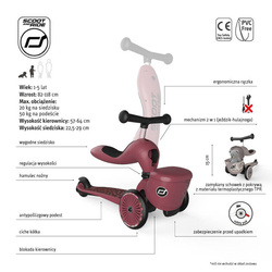 SCOOTANDRIDE -  Highwaykick 1 Lifestyle 2w1 Jeździk i hulajnoga z zamykanym schowkiem 1-5 lat Wildcat