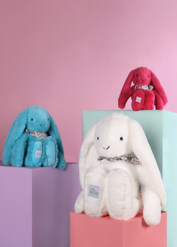 DOUDOU ET COMPAGNIE - pluszowy królik Lapin Fleurette, 50 cm, biały
