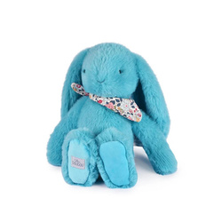 DOUDOU ET COMPAGNIE - pluszowy królik Lapin Fleurette, 35 cm, turkus
