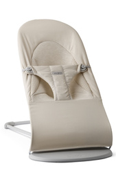 BABYBJORN - leżaczek BLISS WOVEN/JERSEY Tri Fabric, Jasny Beż + Zabawka 