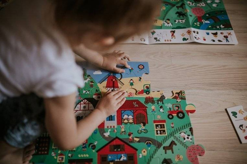Janod - Puzzle obserwacyjne w walizce Farma 24 elementy 3+