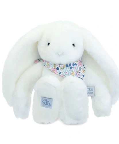 DOUDOU ET COMPAGNIE - pluszowy królik Lapin Fleurette, 35 cm, biały