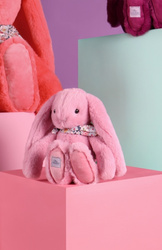 DOUDOU ET COMPAGNIE - pluszowy królik Lapin Fleurette, 25 cm, różowy grenadine