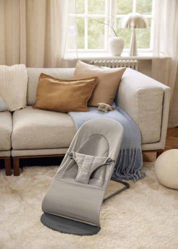 BABYBJORN - leżaczek BLISS WOVEN/JERSEY Tri Fabric, Piaskowoszary