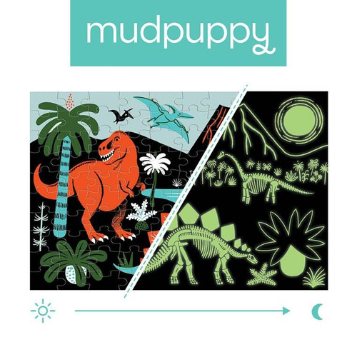 Mudpuppy – Puzzle świecące w ciemności Dinozaury 100 elementów 5+